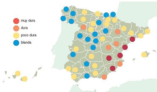 mapa de la dureza del agua en españa