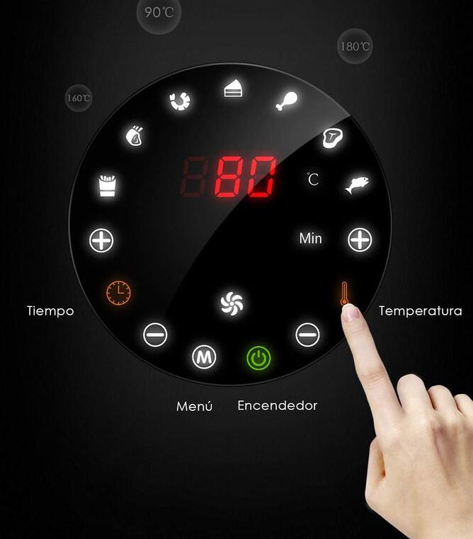 Las mejores freidoras sin aceite para una alimentación sana imagen 12 configurando temperatura de freidora sin aceite
