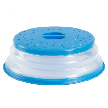 ANTEER Tapa Microondas Plegable con Ventilación Plastico 26cm Sin BPA Azul Easy Grip Tapa de Comida para Microondas Libre 