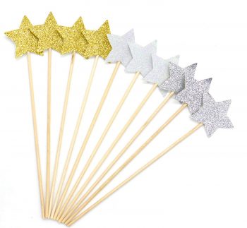 20 Palillos de estrellas para decoración de pasteles PuTwo