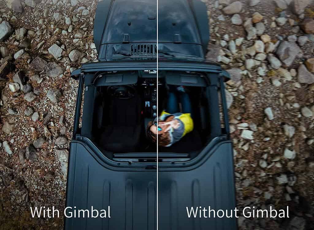 grabación con gimbal y sin gimbal