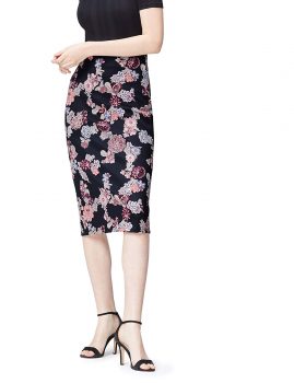 Falda de tubo con estampado para mujer FIND integra esta lista de las 4 faldas lápiz para mujeres de 50 años que no te puedes perder