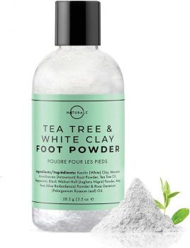 Les 7 meilleurs déodorants pour pieds image 13 Poudre déodorante pour les pieds et le corps O Naturals aux huiles essentielles d'arbre à thé