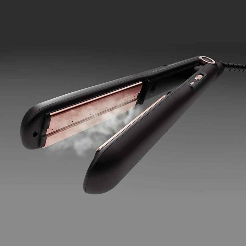 La mejor plancha de pelo a vapor del 2021 imagen 2 plancha de pelo echando vapor de sus placas