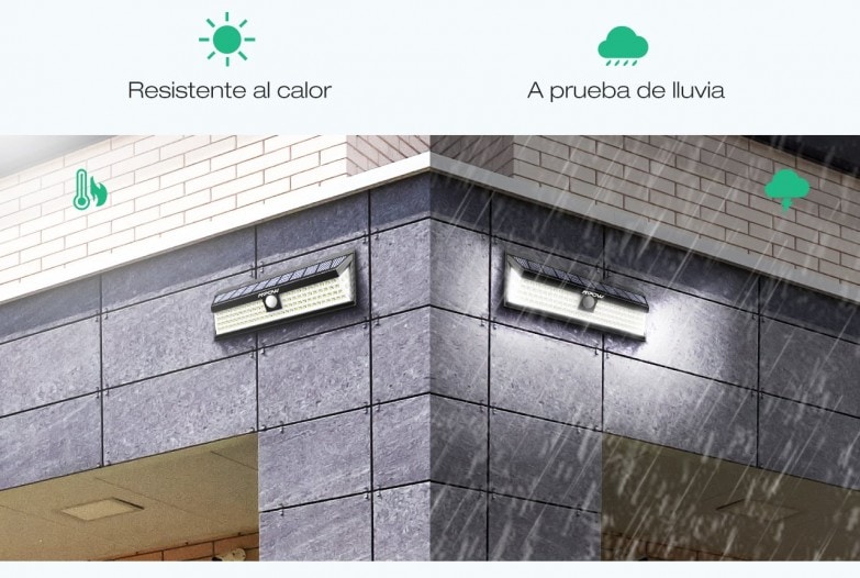 iluminación exterior con lamparas solares resistentes