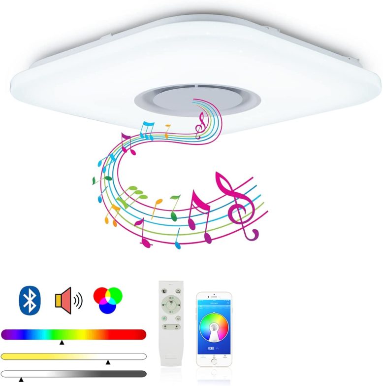 Luz de techo con altavoz bluetooth y control remoto MAKELONG