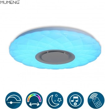 Plafonnier LED avec Bluetooth: lequel acheter en 2020? image 4 Plafonnier Elinkume Music plafonnier avec haut-parleur bluetooth