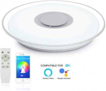 Plafonnier LED avec Bluetooth: lequel acheter en 2020? image 7 Plafonnier LED plafonnier avec haut-parleur Bluetooth FIREBIRD compatible avec Alexa