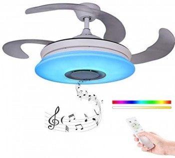 Plafonnier LED avec Bluetooth: lequel acheter en 2020? image 6 Ventilateur de plafond avec lumière avec télécommande avec haut-parleur Bluetooth HOREVO