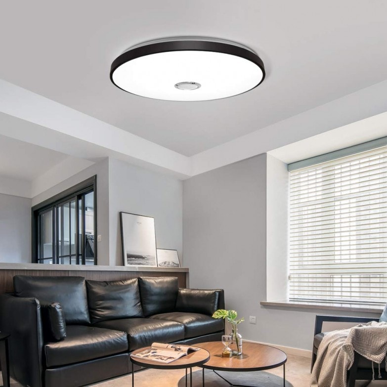 Lámpara de techo led con bluetooth: ¿Cuál comprar en 2020? imagen 1 habitación con lámpara de techo bluetooth