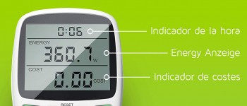 medidor de consumo eléctrico mostrando el coste total