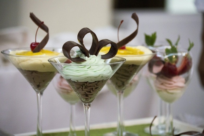 mousse en copas de cocktail