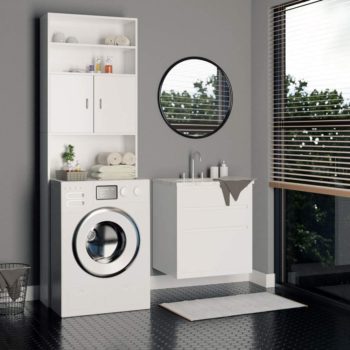 Mueble para lavadora en baño. 