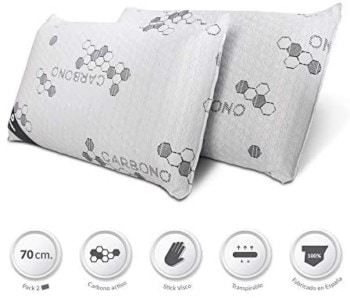 Pack de 2 almohadas de carbono activo con copos viscoelástica Don Descanso