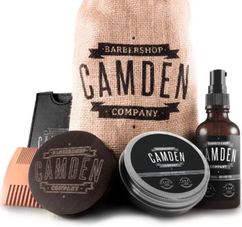 Set deluxe para el cuidado de la barba de Camden Barbershop Company