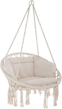 Una elegante silla colgante para terraza TecTake