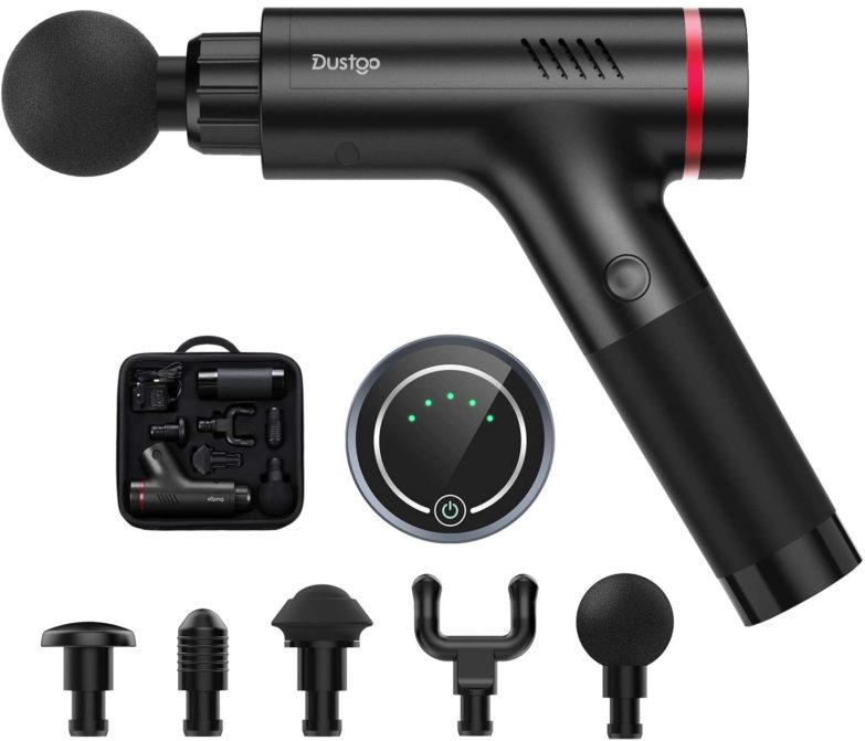 Pistola de masaje muscular portátil de mano DUSTGO