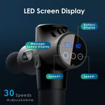 En la pantalla LCD o luces led de tu pistola de masaje muscular podrás verificar la velocidad seleccionada y la batería restante