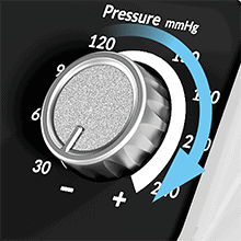 La presión en las máquinas de presoterapia se mide por milímetros de mercurio (mmHg)
