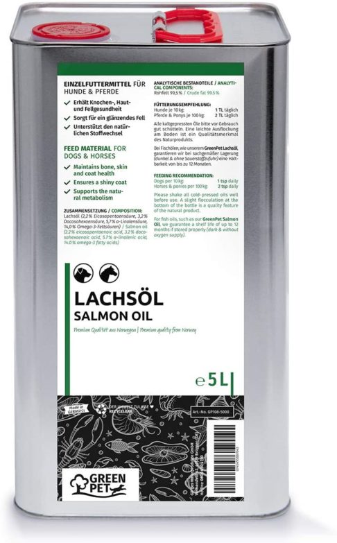 Aceite de salmón para perros, gatos y caballos GreenPet