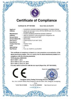 Guía para comprar la mejor alfombra de puzzle para bebé imagen 14 Ejemplo de certificado de conformidad europea CE