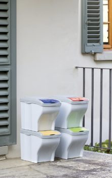 cubos de basura de reciclaje de 4 compartimientos