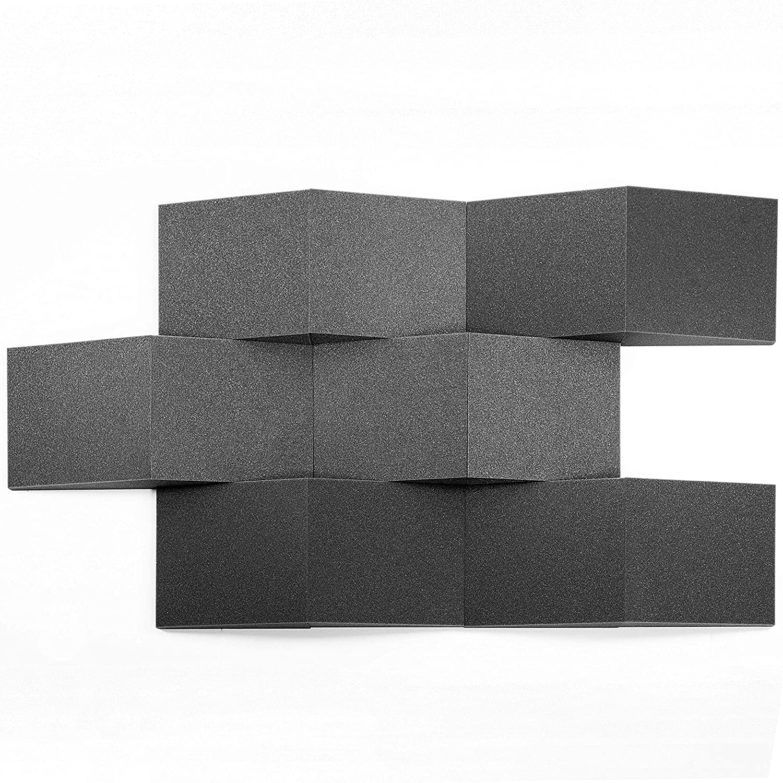 Espuma acústica color negro PM001-black 12 unidades, 30 x 30 x 5 cm 