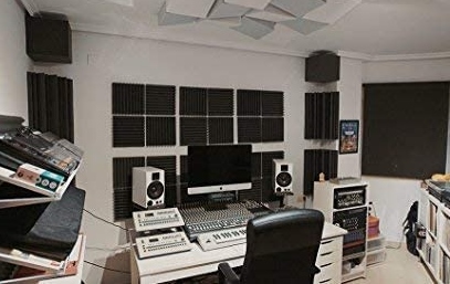 dormitorio Black estudios paneles acusticos 50 * 50 * 5 cm 6 uds paneles acústicos de ingeniería de espuma espuma de insonorización de estudio para el hogar cabinas vocales 