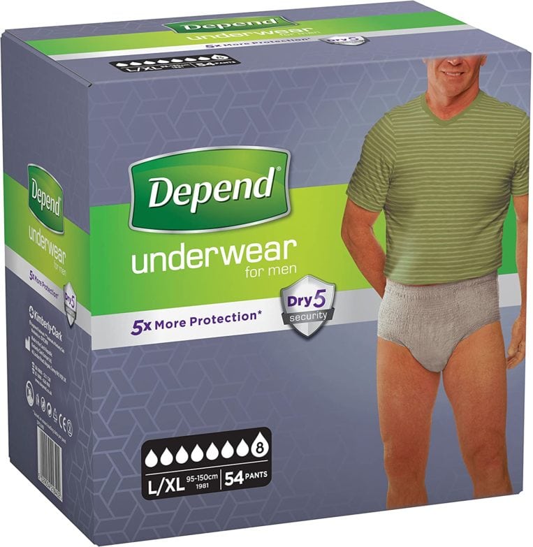 Pañales de incontinencia para hombres Depend