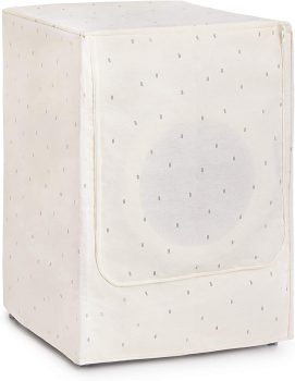 lavadora cubierta con una funda para lavadoras hecha de tejido Canvas