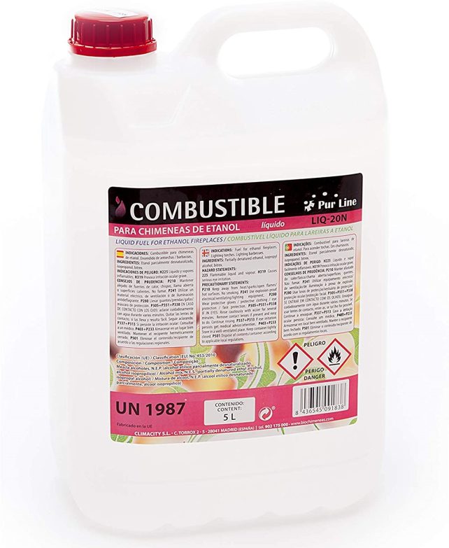 5 Litros Combustible líquido natural para biochimeneas PURLINE LIQ-20N