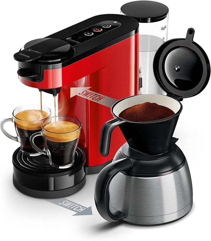 La cafetera Senseo monodosis Philips Switch 2 en 1 