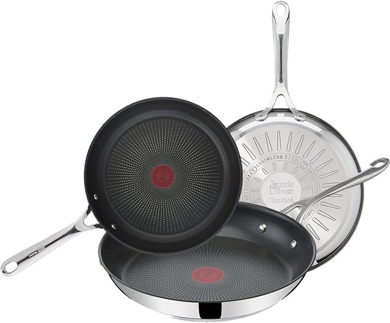 sartenes de inducción de acero inoxidable Tefal Jamie Oliver 