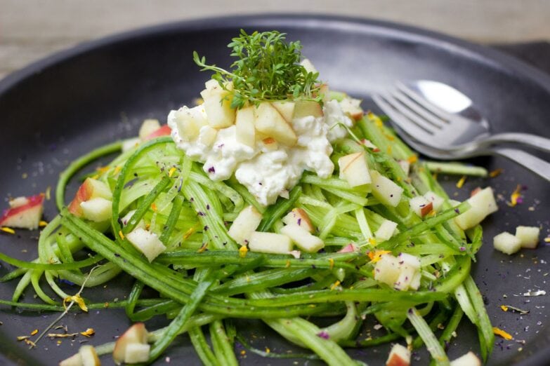 plato realizado con cortador de verduras